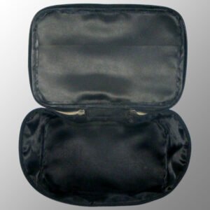 Elegant Looking Vanity bag, made from Jute Cotton Fabric, with Rich Satin Lining Inside. It can be personalized as per your ideas of size, color, prints or logo's