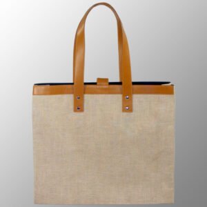 Jute Cotton Bag with Leather