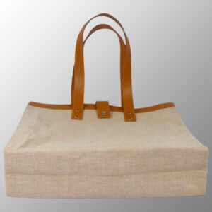 Jute Cotton Bag with Leather