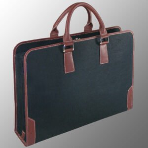 Luxury Jute Cotton Leather Portfolio