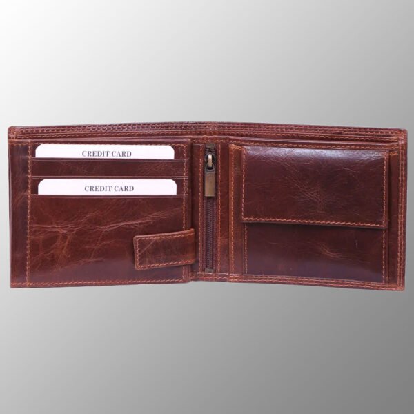design and buy custom engraved real Brown VT leather wallet with multiple card and currency slots online