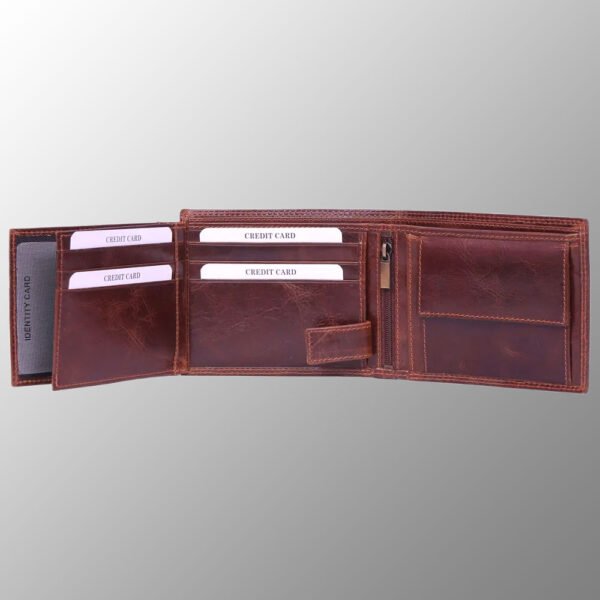 design and buy custom engraved real Brown VT leather wallet with multiple card and currency slots online