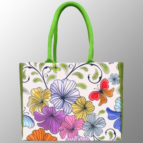 printed canvas bag with cotton handles