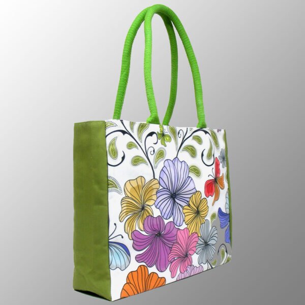 printed canvas bag with cotton handles