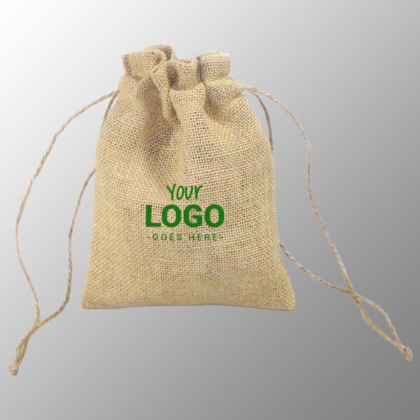 design and buy your own custom screen printed jute drawstring pouch online