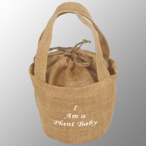 mini jute drawstring bag