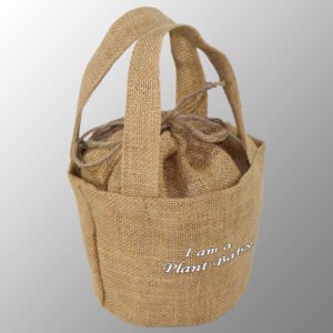 Jute Mini Drawstring Bag