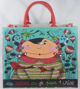 multi color printed jute bag