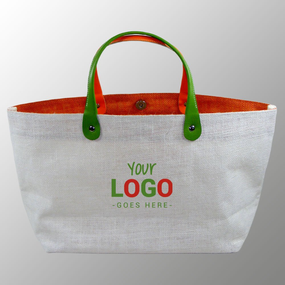 Luxury Jute Bag with Leather Handles