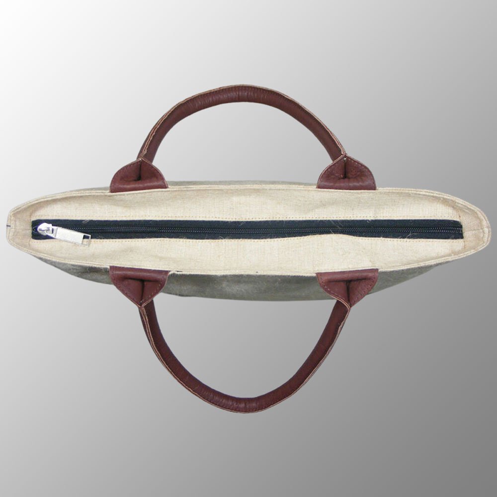 Juco bag with leather handles