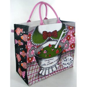 jute bag with cotton web handles