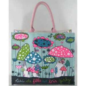 jute bag with cotton web handles