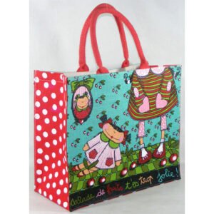 jute bag with cotton web handles
