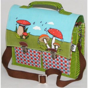 printed jute school bag