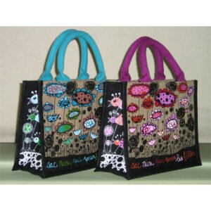 jute bag with cotton web handles