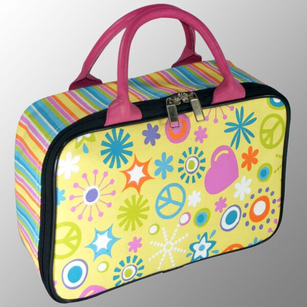 printed jute cotton toy suitcase