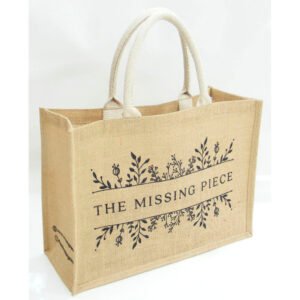 Natural Jute Bag With Soft Cotton Web Handles & an inside Jute Pocket