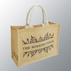 Natural Jute Bag With Soft Cotton Web Handles & an inside Jute Pocket