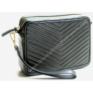 luxury real leather cosmetic bag