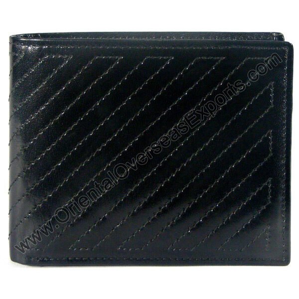 quilted real leather credit card wallet