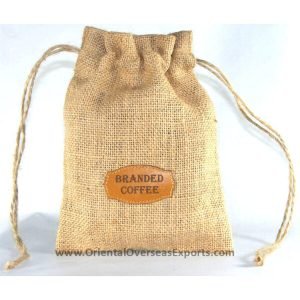Jute pouch for coffee beans