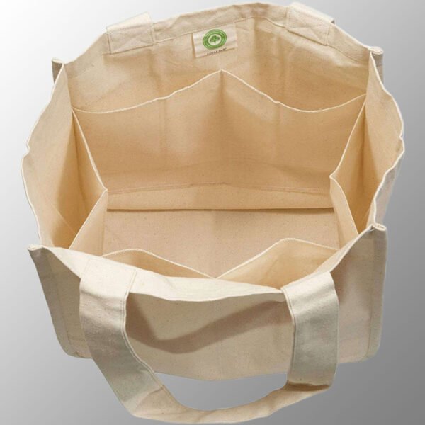 Canvas Grocery Bag with Pockets inside