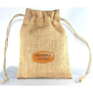 drawstring pouch made from jute