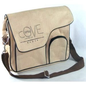 jute college bag with shoulder handles