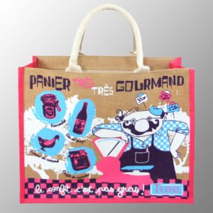 Multi Color Printed Luxury Jute Bag