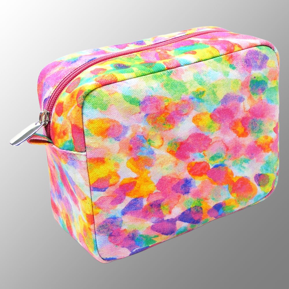 Canvas Makeup Pouch with Zipper