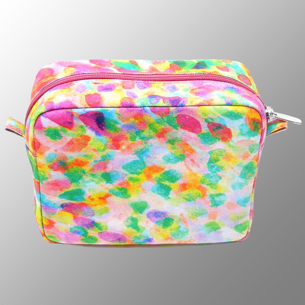 Canvas Makeup Pouch with Zipper