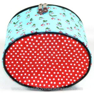 jute cotton vanity bag with leather handles
