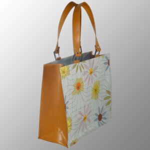 juco printed bag with leather handles
