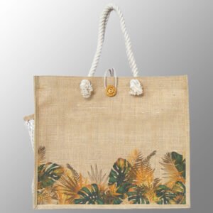 Digitally Printed Luxury Jute Bag with Pocket