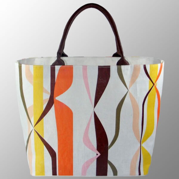 Multicolor Print Large Jute Bag