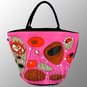 Printed Round Bottom Jute Bag