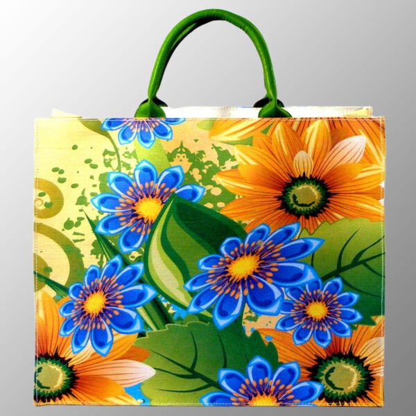 Digitally Flower Printed Shopping Bag