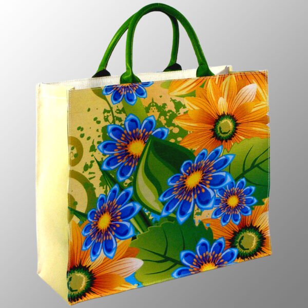 Digitally Flower Printed Shopping Bag