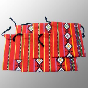 Printed Canvas Small Drawstring Pouches