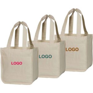 Canvas Grocery Bag with Pockets inside