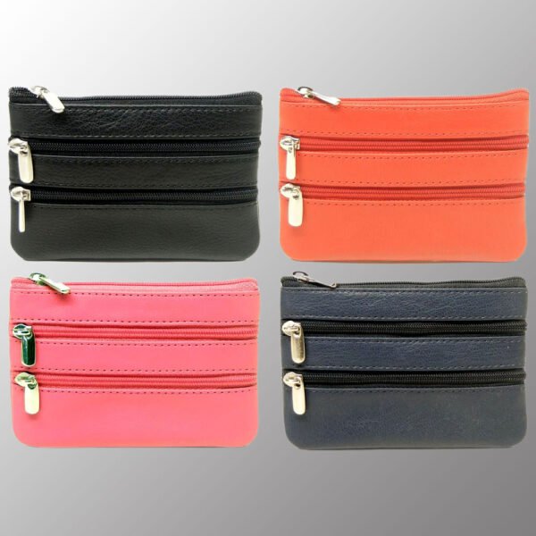 Real Leather Keychain Zip Pouch