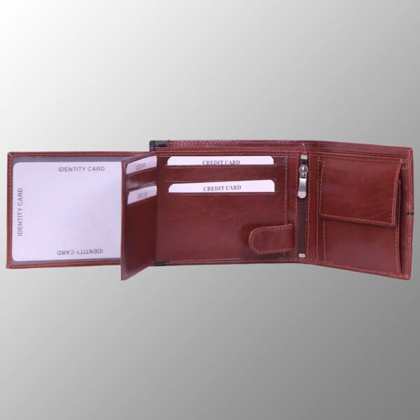 design and buy custom embossed real Brown VT leather wallet with multiple card and currency slots online