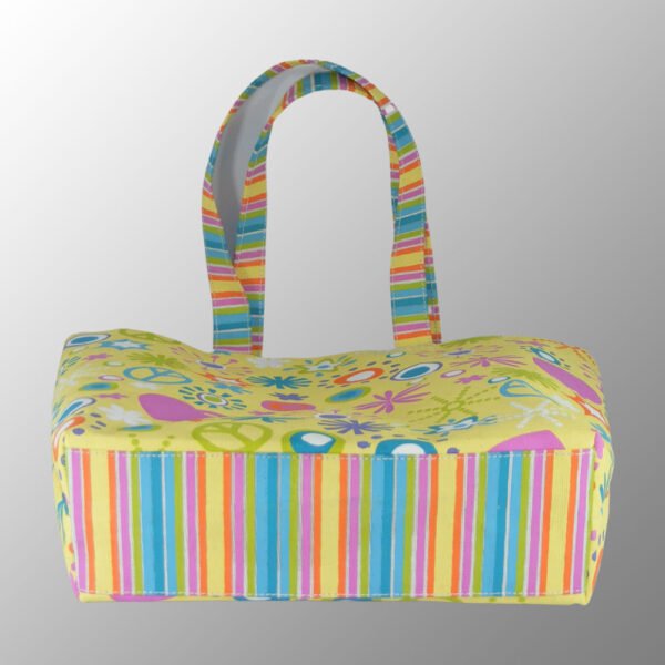 Elegant looking multi color printed bag - made from 10 Oz - 280 GSM - Laminated White Recycled Canvas