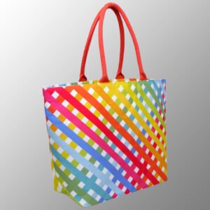 canvas shopping bag with digitally printed all over
