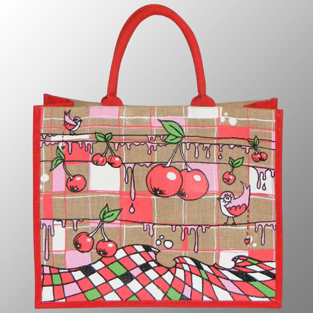 Multi Color Screen Printed Jute Bag