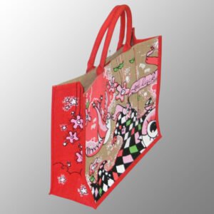 Multi Color Screen Printed Jute Bag
