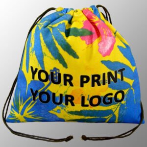 digitally printed canvas drawstring pouches