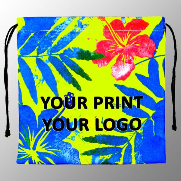 digitally printed canvas drawstring pouches