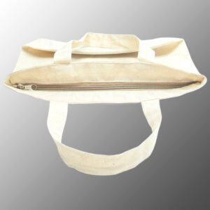 natural canvas bag with zip