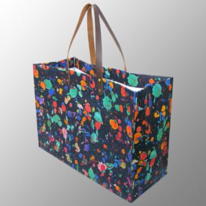 Full Color Digitally Printed Canvas Bag with Genuine Leather Handles